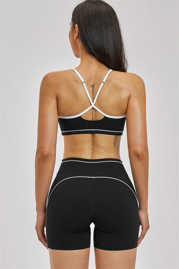 Fitglutes Activewear sports bra and shorts set, two-piece workout bottoms designed for gym and activewear use.