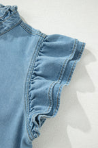 Threaded Pear Sasha short sleeve mini dress with a fitted bodice and flared skirt, shown on a model.