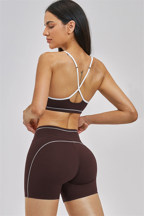 Fitglutes Activewear sports bra and shorts 2-piece set, designed for workout and gym activities, featuring a comfortable athletic fit.