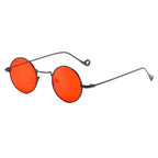 Retro round gothic sunglasses from Plush Fashion Hub featuring steampunk style with metal frames and dark tinted lenses.