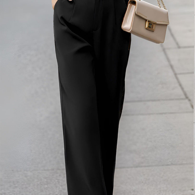 Women's elegant FitiqueFit office trousers with pockets, casual suit pants for women, featuring a tailored fit and comfortable fabric.