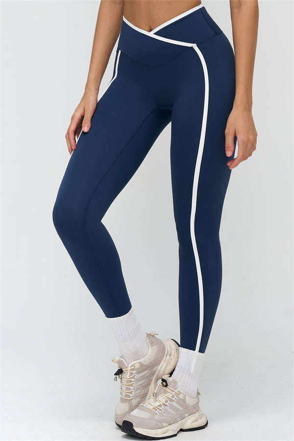 Fitglutes Activewear contrast sports bra and leggings 2-piece set featuring sleek athletic design and supportive fit.