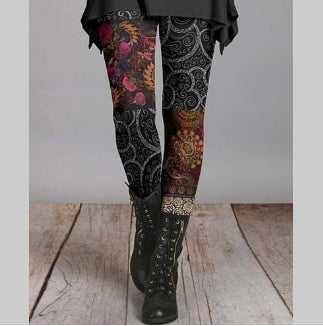 Unisex Hawaiian 3D print leggings by FitiqueFit featuring vibrant tropical floral digital design for casualwear.