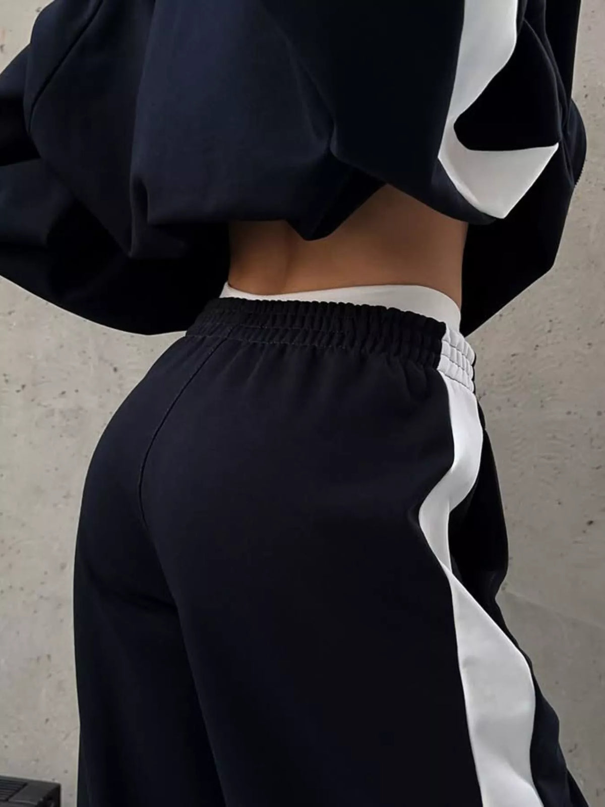 Plush Fashion Hub zip-up long sleeve tracksuit set, soft plush fabric, featuring a hood and matching pants for comfortable casual wear.