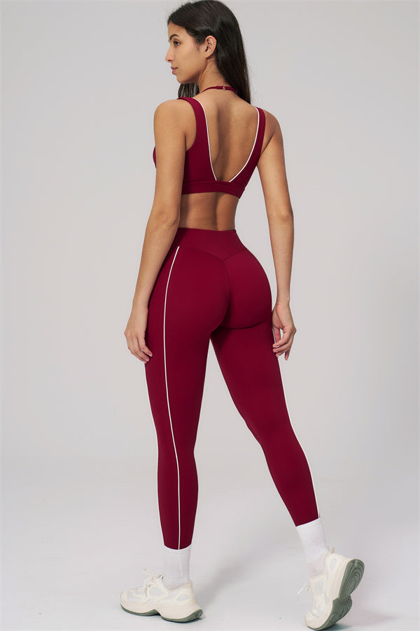 Fitglutes Activewear Clarity Contour Line sports bra and leggings 2-piece set, featuring sleek athletic design and contouring details.