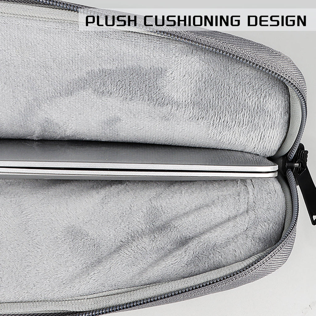 Plush Fashion Hub 13-15.6 inch laptop bag with shoulder strap, black carrying case for business, school, or leisure use