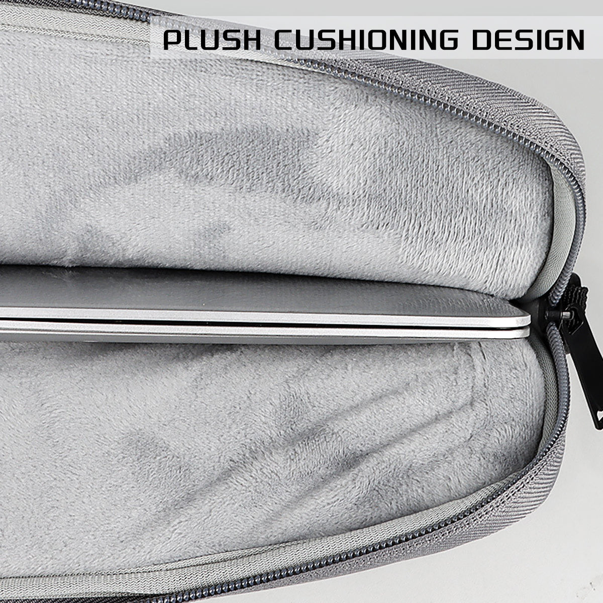 Plush Fashion Hub 13-15.6 inch laptop bag with shoulder strap, black carrying case for business, school, or leisure use