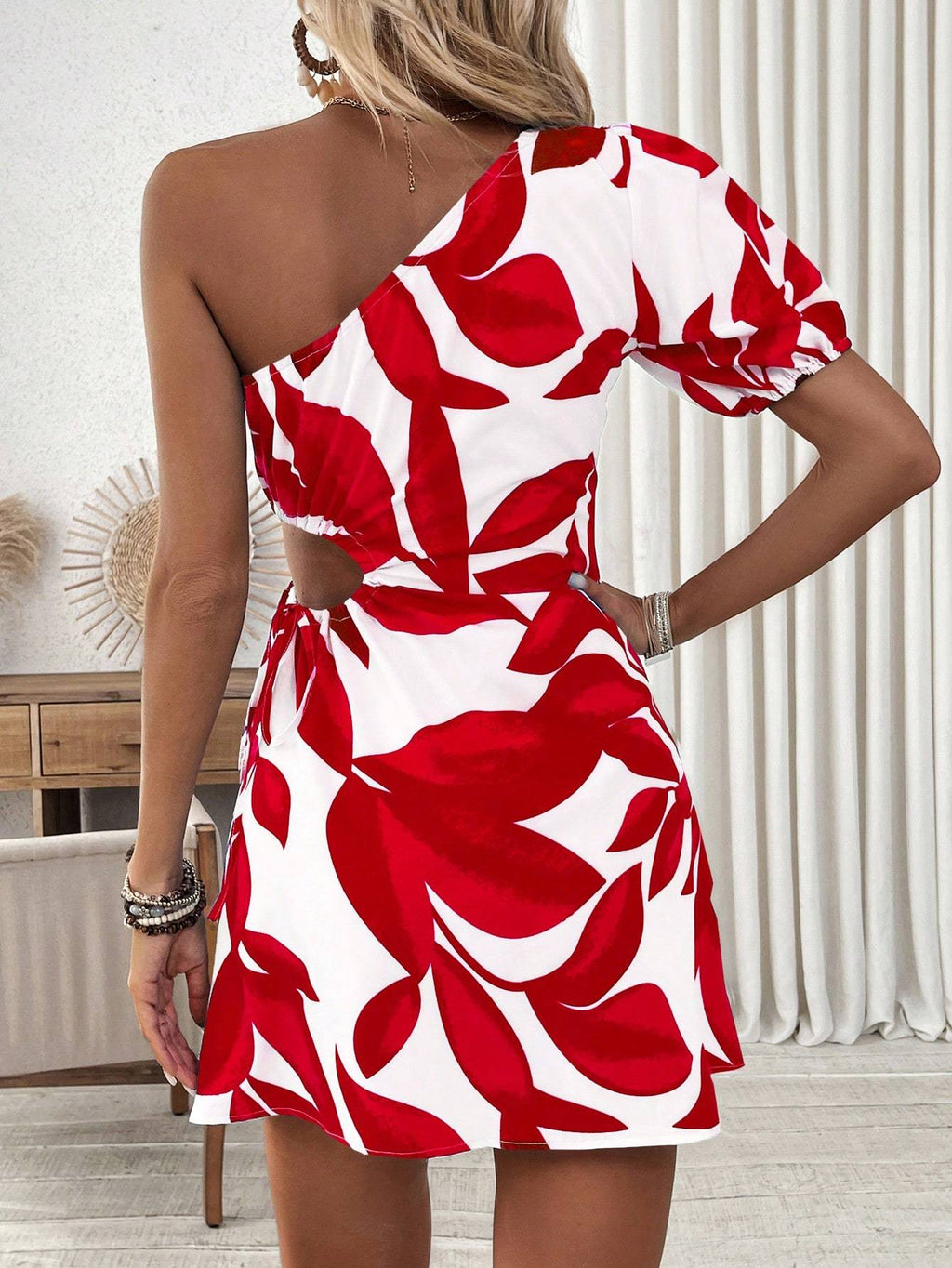 Women’s Puff Sleeve Summer Dress by Plush Fashion Hub, casual beach outfit with breezy style and lightweight fabric.