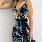 Ladies' off-shoulder lace-up casual dress by FitiqueFit, featuring a stylish vacation-ready design and versatile casualwear style.