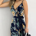 FitiqueFit ladies' off-shoulder lace-up casual dress with vacation style, featuring lightweight fabric and versatile design.