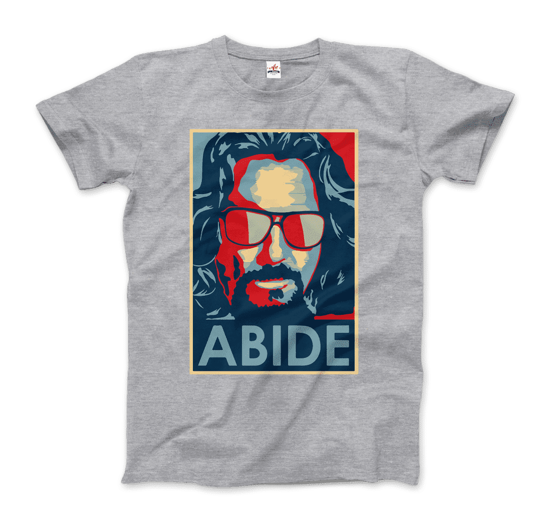Big Lebowski Abide Hope Style T-shirt featuring artwork from the film, casual fit, Art-O-Rama Shop branding.