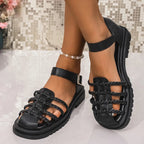 Women's braided ankle strap low heel sandals by Trendsi featuring comfortable chic design and stylish footwear for warm weather.