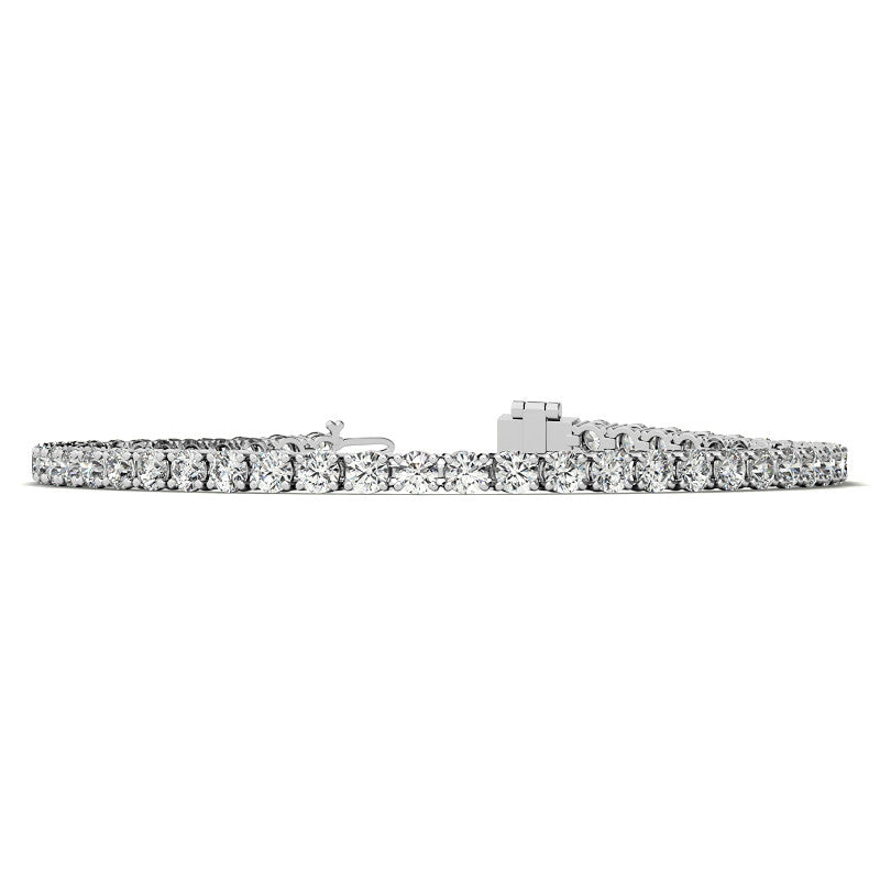 8ctw Created Sapphire Tennis Bracelet - 3mm Stones - 14K Gold Overlay in White, Yellow or Rose Gold-1