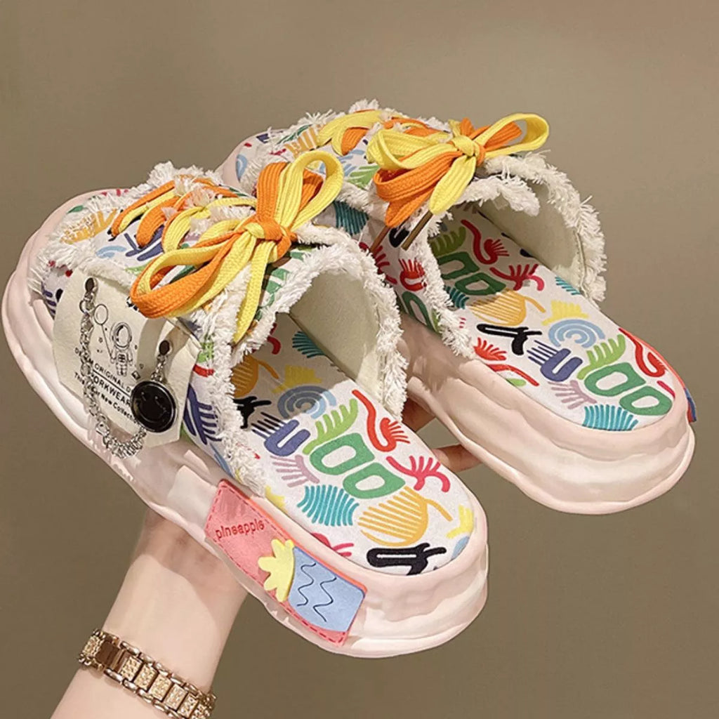 Shopimist open toe lace-up sandals with thin straps and a flat sole, perfect for summer casual wear.