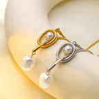 Elegant pearl pendant necklace with a silver chain, featuring a lustrous white pearl, by Shopimist.