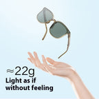 Foldable FitiqueFit sunglasses with black case, stylish eyewear in 13 color options, lightweight and portable fashion accessories.