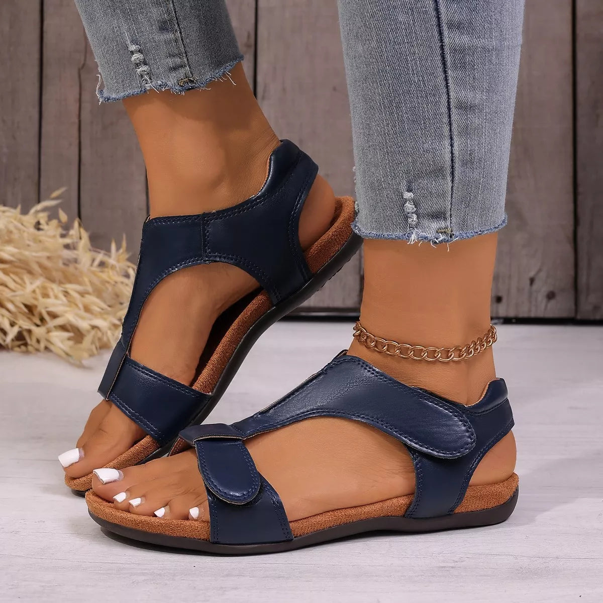 Open toe flats sandals by Shopimist featuring sleek straps and a comfortable flat sole for casual summer wear.