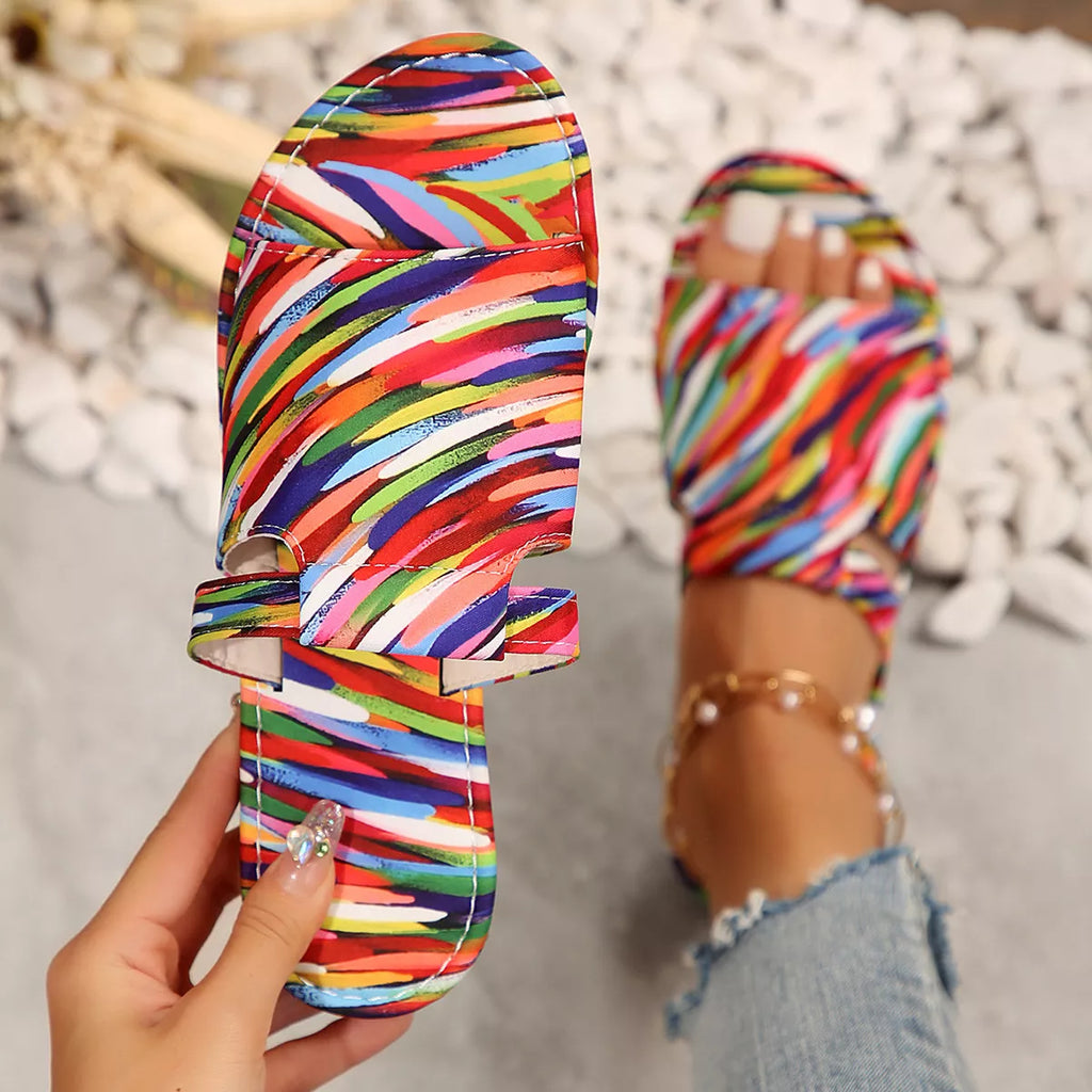 Open toe flats sandals by Shopimist featuring a minimalist design with comfortable straps and a sleek look.