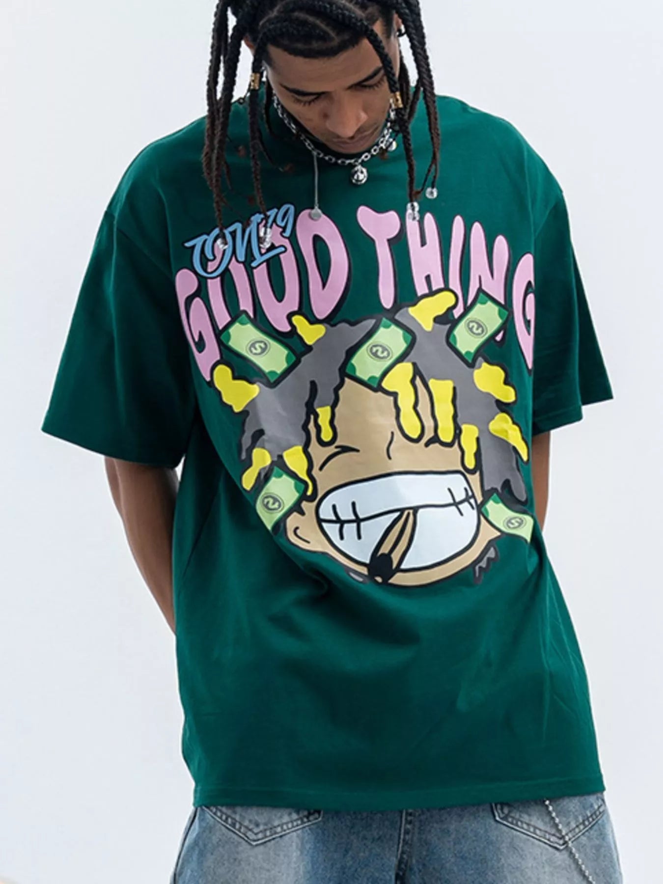 Men's casual graphic round neck T-shirt by Simply Love, featuring colorful print on soft cotton fabric.
