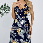 Ladies' FitiqueFit off-shoulder lace-up casual dress, stylish and versatile vacation wear with a relaxed fit and lace-up detail.