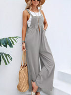 Plus size full size casual wide-leg overalls with pockets from Shopimist, featuring a comfortable, relaxed fit and stylish design.