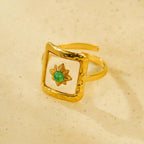 18K gold-plated adjustable open ring from Shopimist with a sleek, minimal design, featuring a smooth, polished finish.