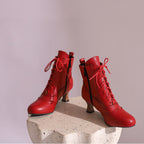 Women’s Dopamine Girl short boots by FitiqueFit featuring comic-con style winter footwear with colorful cartoon-inspired designs.