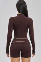 Fitglutes Activewear Unbound Jacket Shorts 2-Piece Set, stylish gymwear with matching jacket and shorts for workout or active wear.