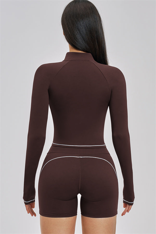 Fitglutes Activewear Unbound Jacket Shorts 2-Piece Set, stylish gymwear with matching jacket and shorts for workout or active wear.