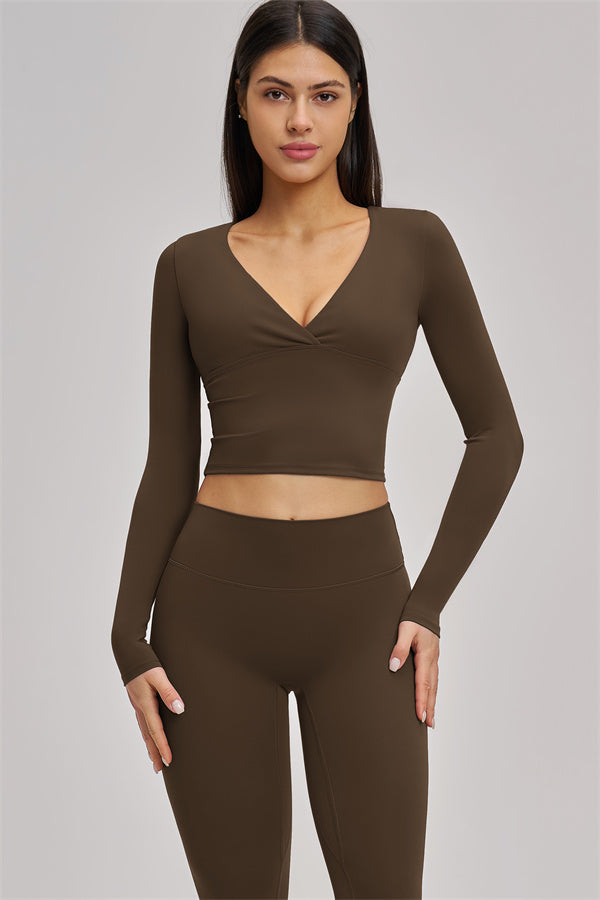 Fitglutes Activewear long sleeve crop top from The Swoon collection, featuring a fitted design and stylish athletic style.