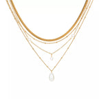 18K Gold-Plated Four-Layered Pearl Necklace
