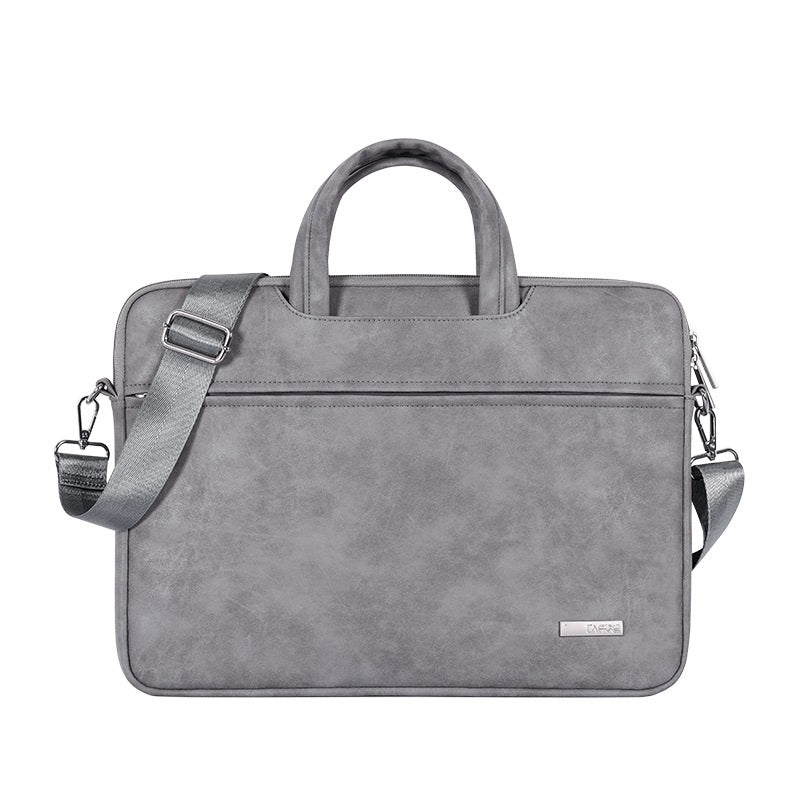 Plush Fashion Hub laptop bag with briefcase style, protective sleeve, and sleek design for carrying laptops securely