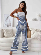 Printed cami and wide-leg pants set by Shopimist, featuring a stylish matching top and flowy trousers in vibrant print.