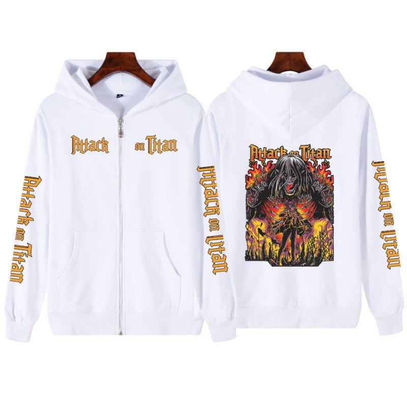 Unisex printed zipper sweater hoodie from Plush Fashion Hub, streetwear style with a stylish zip-up design and graphic print.