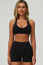 Fitglutes Activewear Seraphine Sports Bra and Shorts 2-piece set, athletic gymwear for women, featuring a supportive sports bra and shorts.