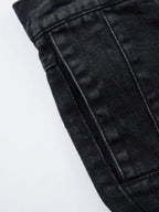 Men's wide leg denim jeans by Plush Fashion Shop, displaying the relaxed fit and classic blue denim fabric.
