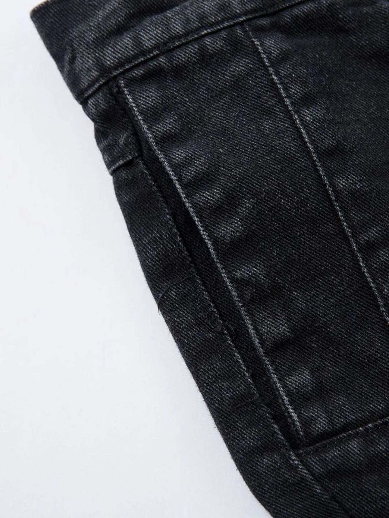 Men's wide leg denim jeans by Plush Fashion Shop, displaying the relaxed fit and classic blue denim fabric.