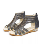 Shopimist rhinestone open toe sandals with sparkling embellishments and strappy design, perfect for summer and special occasions.
