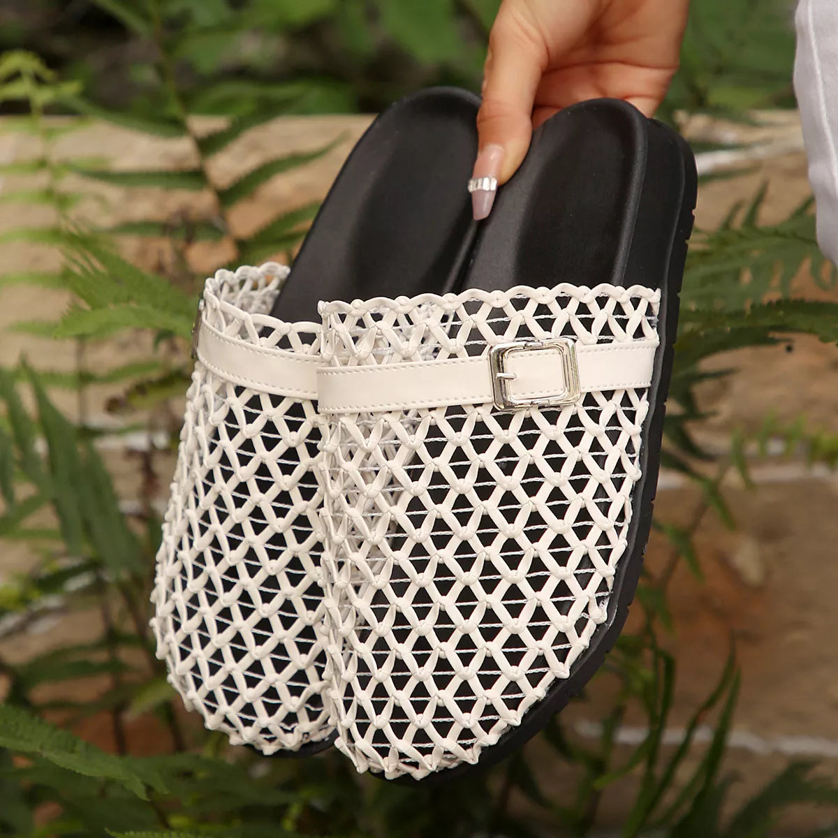 Shopimist round toe buckle sandals with adjustable strap and chic design, perfect for casual summer wear.