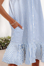 Noa Stripe Dress by Threaded Pear, a stylish mini dress with bold stripe pattern and fitted silhouette, perfect for casual wear