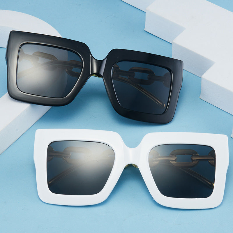 Square chain sunglasses for women by FitiqueFit featuring stylish square frames with chain accents.