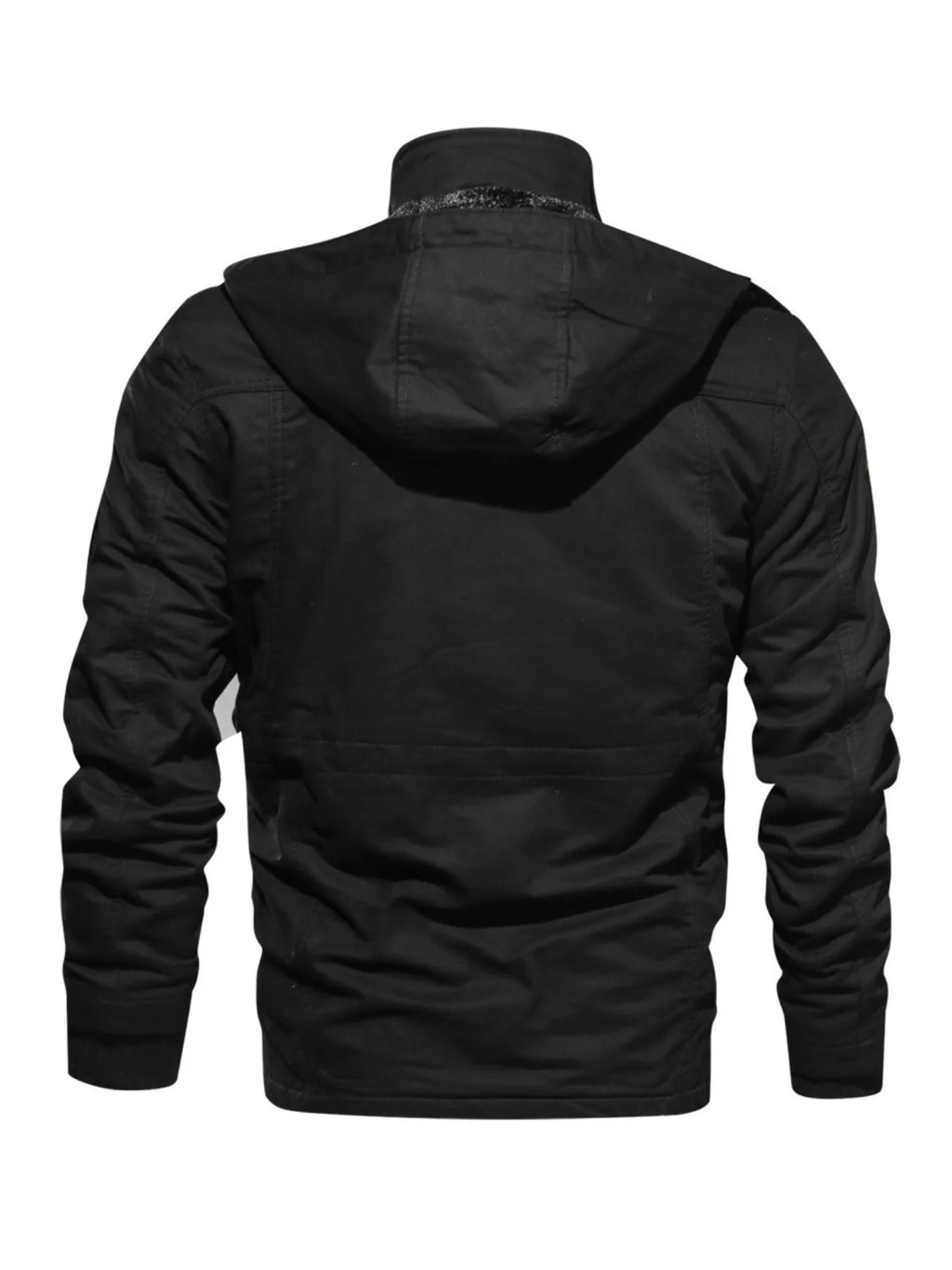 Men's plus size warm winter coat with zip-up front from Shopimist, featuring a cozy, insulated design for cold weather comfort.