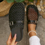 Shopimist breathable buckle decor sandals with open toes, adjustable straps, and stylish design for casual summer wear.