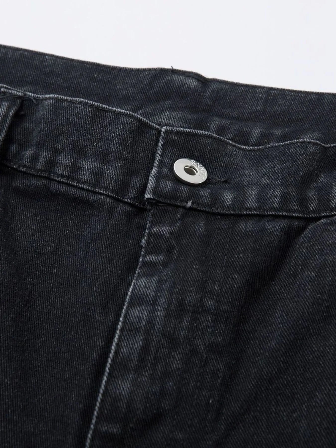Men's wide-leg denim jeans from Plush Fashion Shop, showing the relaxed fit and classic blue denim fabric.