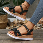 Open toe wedge sandals by Shopimist featuring a stylish design with a comfortable heel and neutral color, perfect for summer wear.