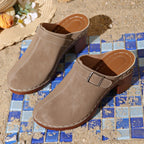 Women's round toe platform slip-on comfort shoes by Trendsi, lightweight daily footwear with a sleek design.