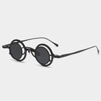 Pure titanium small round sunglasses by FitiqueFit featuring retro luxury style and classic round lenses.