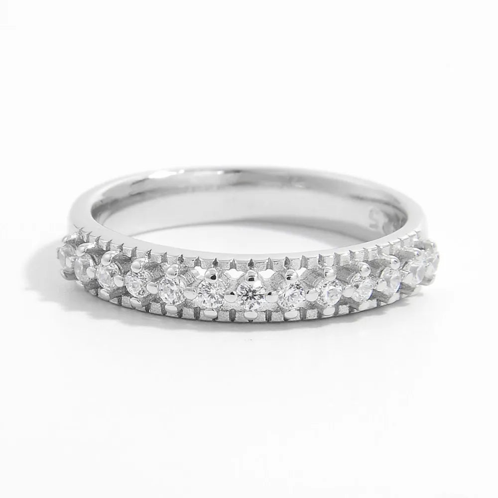 925 sterling silver ring with zircon inlay, stylish jewelry piece from Plush Fashion Hub showcasing intricate design and sparkling stones.
