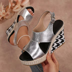Open toe wedge sandals by Shopimist featuring a stylish design with a comfortable heel and open toe style.
