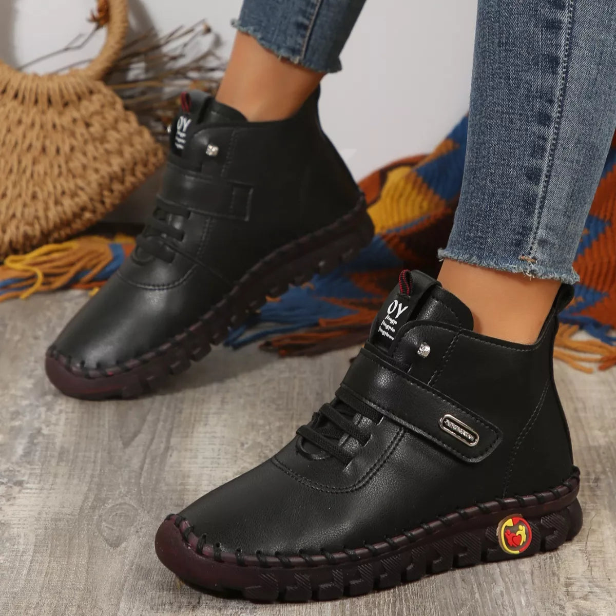 Trendsi lace-up platform ankle boots with chunky heel and stylish design, perfect for trendy footwear looks